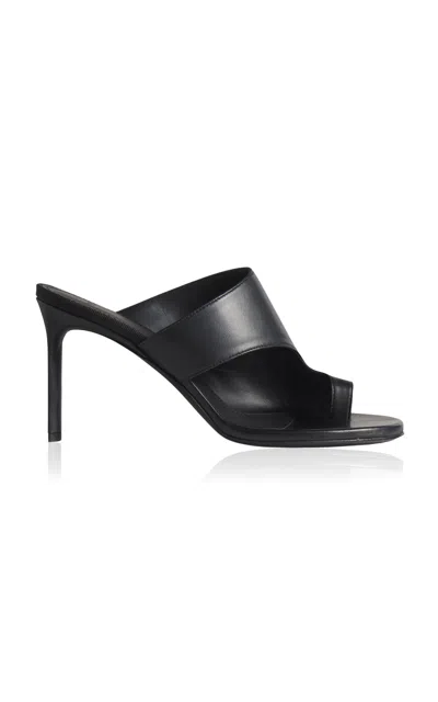 Co Split Toe Leather Sandal Heels In Black
