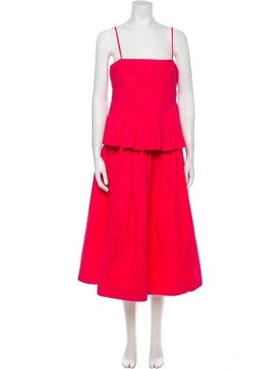 Pre-owned Co Square Neckline Long Dress In Pink