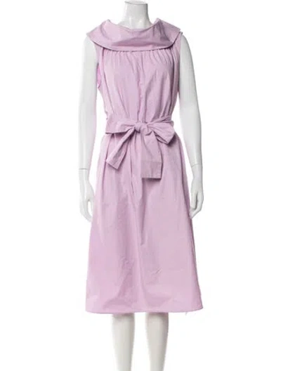 Pre-owned Co Square Neckline Midi Length Dress In Purple