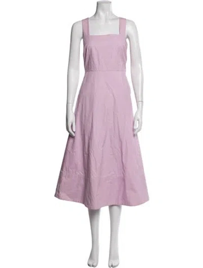 Pre-owned Co Square Neckline Midi Length Dress In Purple