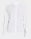 Co Stand-llar Tton Shirt In White