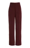Co Straight Vented Twill Pants In Burgundy