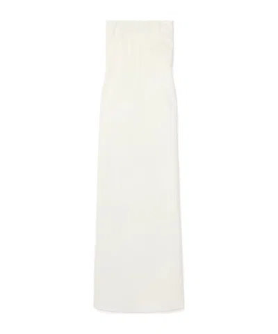 Co Strapless Crepe Maxi Dress In White