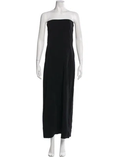 Pre-owned Co Strapless Long Dress In Black