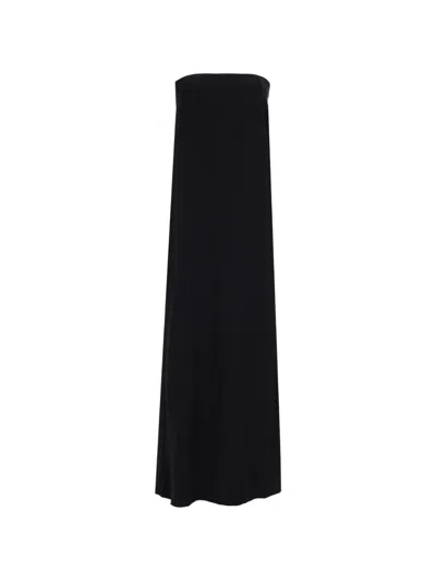 Co Strapless Maxi Dress With Flared Hem And Elegant Silhouette In Black