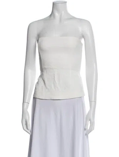 Pre-owned Co Strapless Top In White