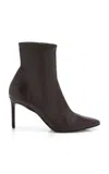 Co Stretch Leather Ankle Boots In Brown