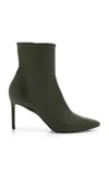 Co Stretch Leather Ankle Boots In Green