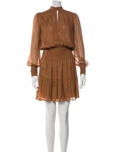 Pre-owned Co Striped Long Dress In Brown