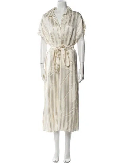 Pre-owned Co Striped Long Dress In Neutral