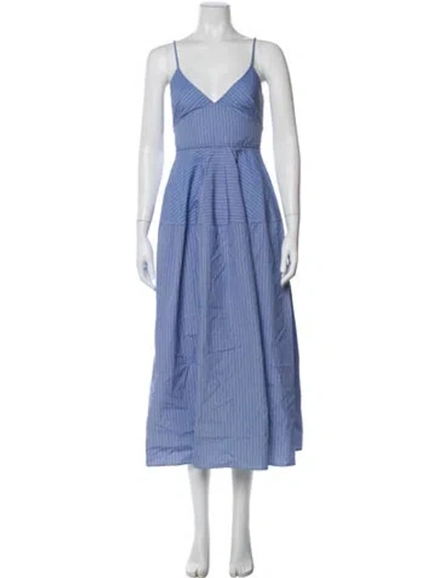 Pre-owned Co Striped Long Dress W/ Tags In Blue