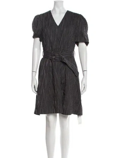 Pre-owned Co Striped Mini Dress In Black