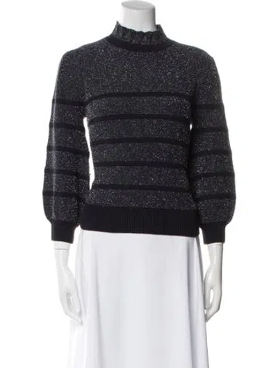 Pre-owned Co Striped Mock Neck Sweater