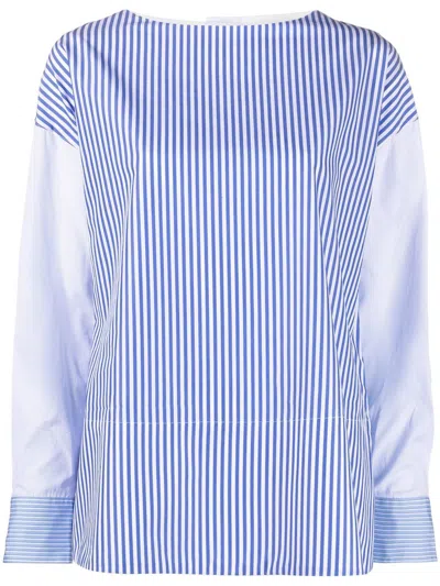 Co Striped Blouse In Blue Stripe