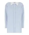 Co Embroidered Poplin Oversize Shirt In Blue
