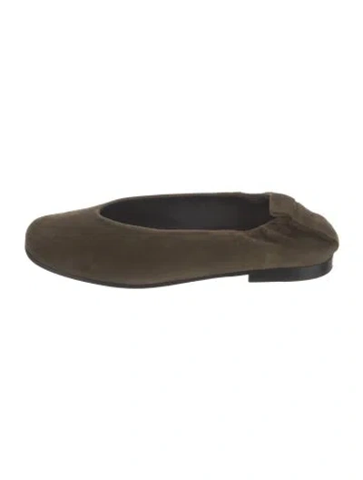 Pre-owned Co Suede Ballet Flats In Green