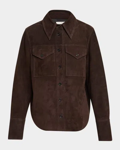 CO SUEDE BUTTON-FRONT SHIRT