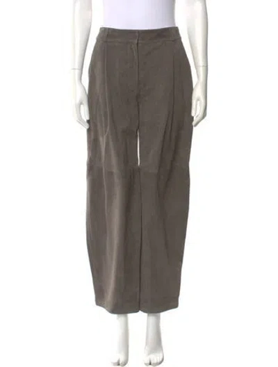 Pre-owned Co Suede Straight Leg Pants In Brown