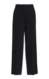 Co Tailored Wool Straight Pants In Black