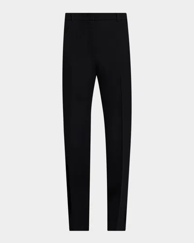 Co Tailored Wool Twill Straight-leg Trousers In Black