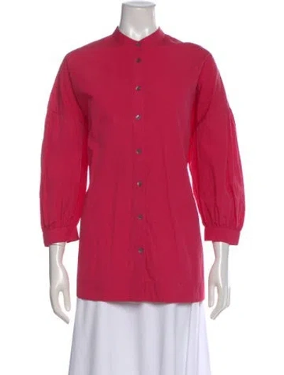 Pre-owned Co Three-quarter Sleeve Blouse In Pink
