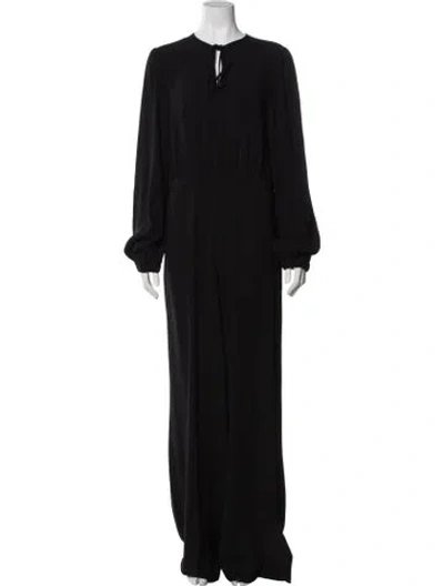 Pre-owned Co Tie Neck Jumpsuit In Black