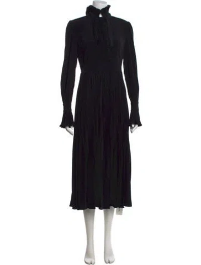 Pre-owned Co Tie Neck Long Dress In Black