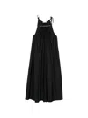 Co Sleeveless Gathered Maxi Shift Dress In Black