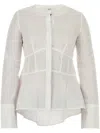 Co Poplin Shirt With Long Sleeves And Peplum Hem In White