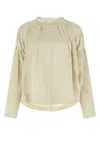 Co Ruched-detail Round-neck Blouse In Beige
