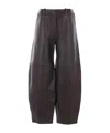 Co Paneled Leather Barrel-leg Pants In Brown