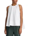 Co Gathered High-low Tunic Shirt In Optic White