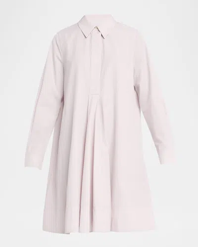 Co Tton Twill A-line Shirtdress In Pink