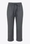 Co Turn-up Cropped Track Pants In Gray