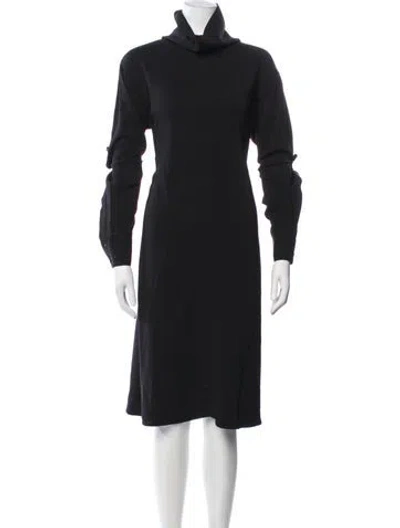 Pre-owned Co Turtleneck Knee-length Dress In Black