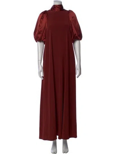 Pre-owned Co Turtleneck Long Dress In Red