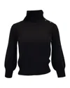 Co Turtleneck Sweater In Black Cashgora In Black