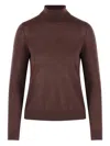 Co Turtleneck Top In Brown