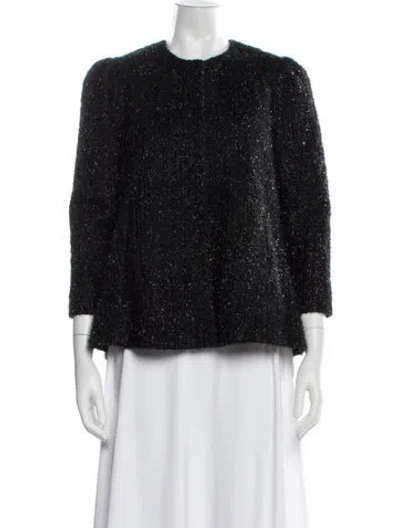 Pre-owned Co Tweed Pattern Jacket In Black