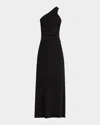 Co Twisted Knot One-shoulder Maxi Dress In Black