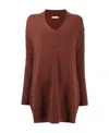 Co Oversized Cashmere Knit Crewneck Sweater In Brown