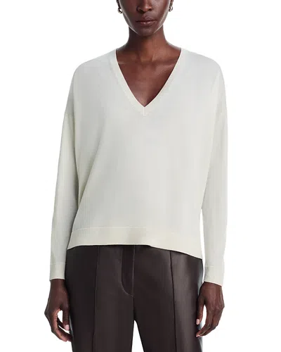 Co V Neck Cashmere Sweater In White