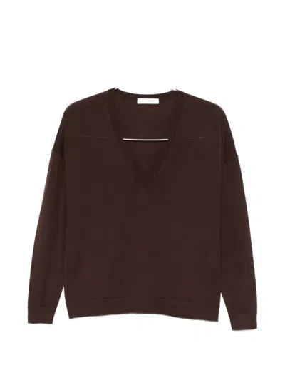 Co V-neck Sweater In Brown