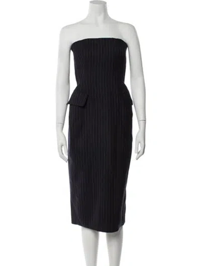 Pre-owned Co Virgin Wool Knee-length Dress In Blue