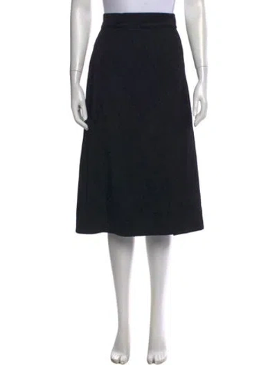 Pre-owned Co Virgin Wool Midi Length Skirt In Black