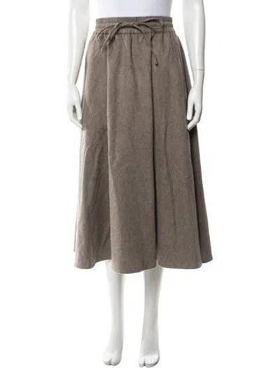 Pre-owned Co Virgin Wool Midi Length Skirt In Neutrals