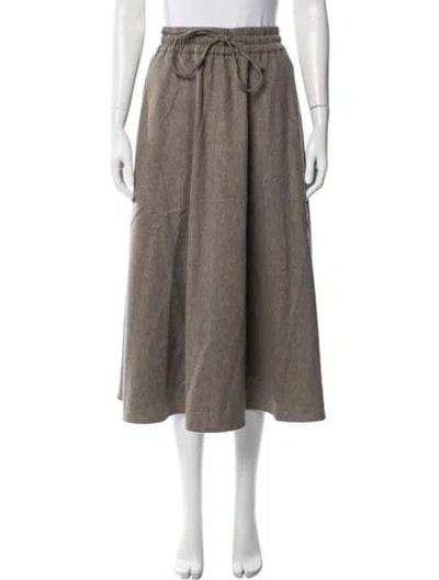 Pre-owned Co Virgin Wool Midi Length Skirt W/ Tags In Neutrals