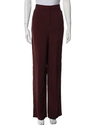 Pre-owned Co Virgin Wool Straight Leg Pants In Burgundy