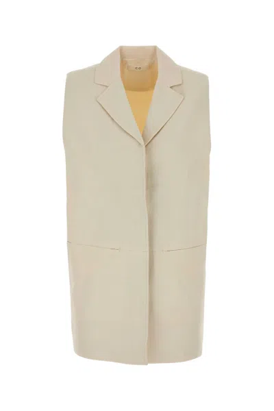 Co Visse-linen Blend Vest For Women In White