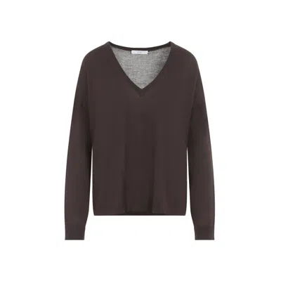 Co V-neck Cashmere Sweater In Brown
